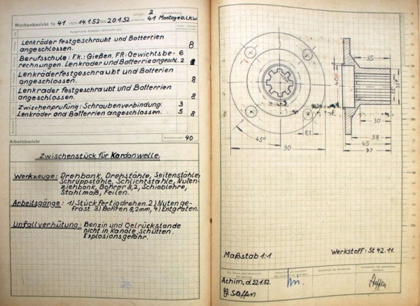 Borgward Reportbook for Vocational school 1950 (8893)